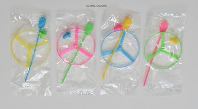 12 Plastic Twisty Flying Saucers Flyers Kid Birthday Toy Party Goody Bag Favor