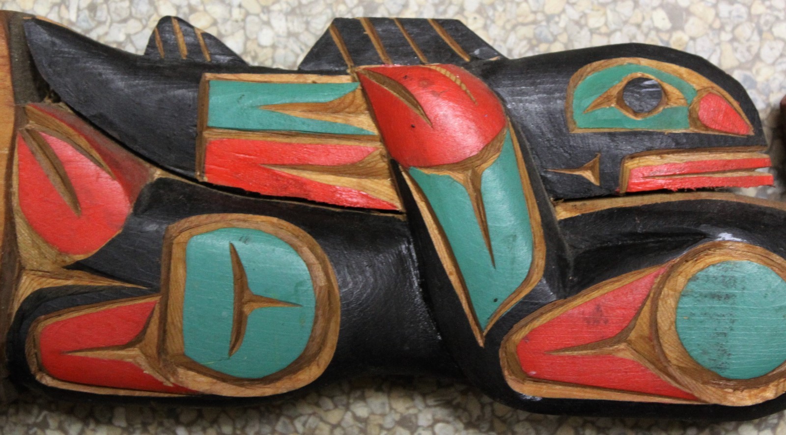 OLD Northwest Coast Ceremonial Tlingit Raven HandHeld Totem Highly Detailed 30