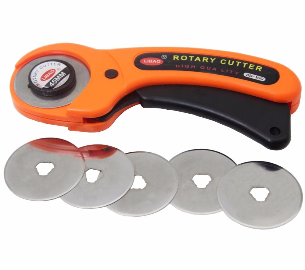 New 45mm Rotary Cutter Set 5 pcs Blades for Fabric Paper Vinyl Circular Cut