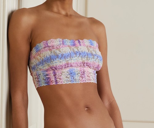 【HANKY PANKY】signature stretch-lace soft-cup bandeau bra Hanky Panky Women's Signature Lace Lined Bandeau Bra Floral