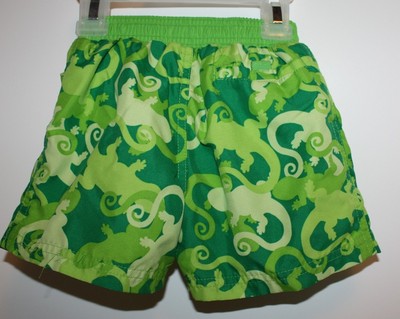 Carter's Infant Boys Swim Shorts  Green Lizards design Size 12 months