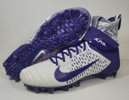 Nike Alpha Menace Elite 2 White Purple Football Cleats Mens