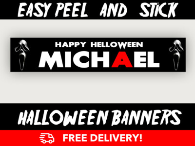 HALLOWEEN HORROR MOVIE Personalised Party Banners - Classic scary movies! XL!