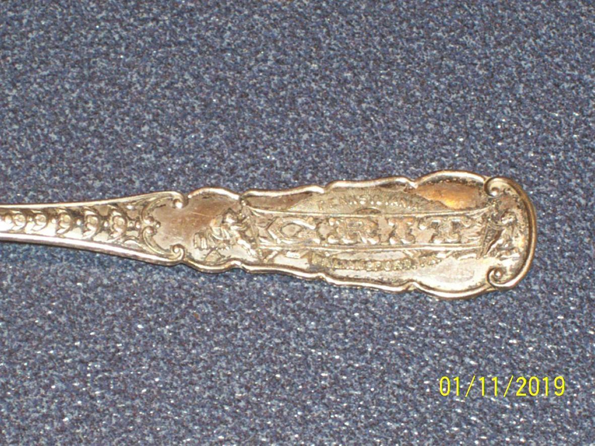 Grit  Newspaper Williamsport, Pa Souvenir Spoon US Silver Co. 4.25