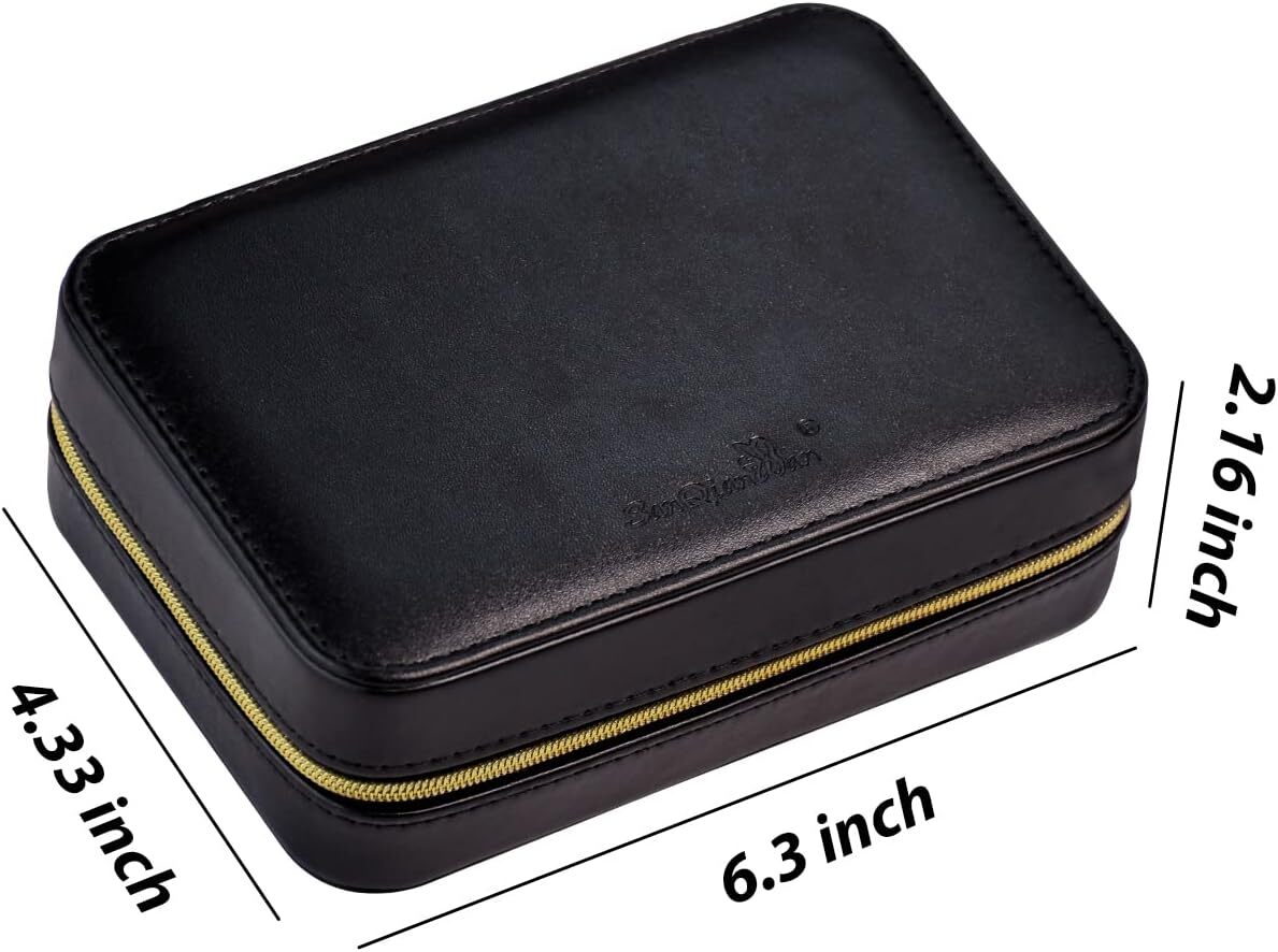 Portable Small Jewelry Travel Organizer Box with PU Leather Jewelry Storage Case