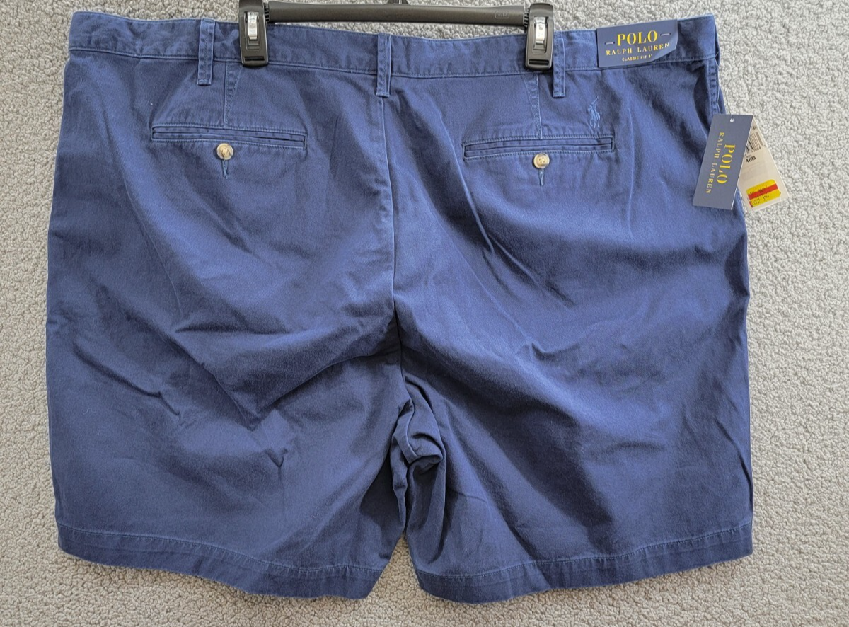 Polo Ralph Lauren Big & Tall Classic-Fit Chino Shorts Men's 48B Newport Navy - Picture 12 of 18
