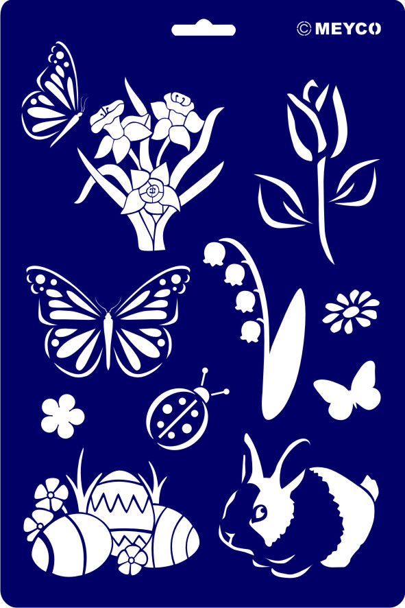 Schablonen - Biegsam aus Kunststoff Frühjahr / Ostern 20x30cm