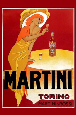 Poster Manifesto Locandina Pubblicità Stampa Vintage Vermouth Cocktail Martini
