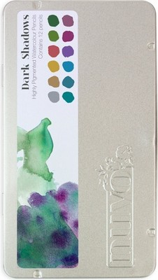 Nuvo Watercolor Pencils 12/Pkg-Dark Shadows