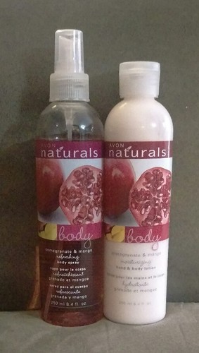 Avon Naturals Pomegranate & Mango Refreshing Body Spray and Moisturizing Lotion