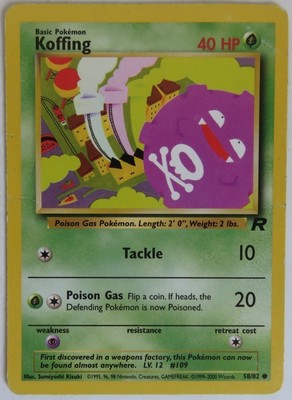 Common Unlimited Pokemon Card 58 Nm Team Rocket Set Koffing Pokemon Trading Card Game Winvest Global Pokemon Individual Cards