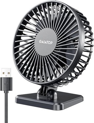 Mini Desktop Fan Portable 3 Speeds Table Fan for Home Office Black By Gaiatop