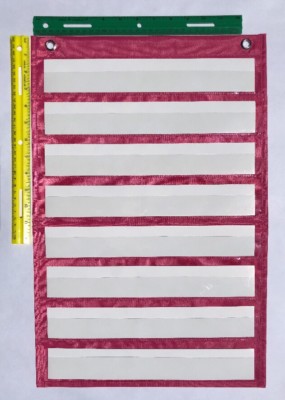 Hot Pink Classroom Pocket Chart by Happy Teacher 8 Pockets Teaching Supplies 