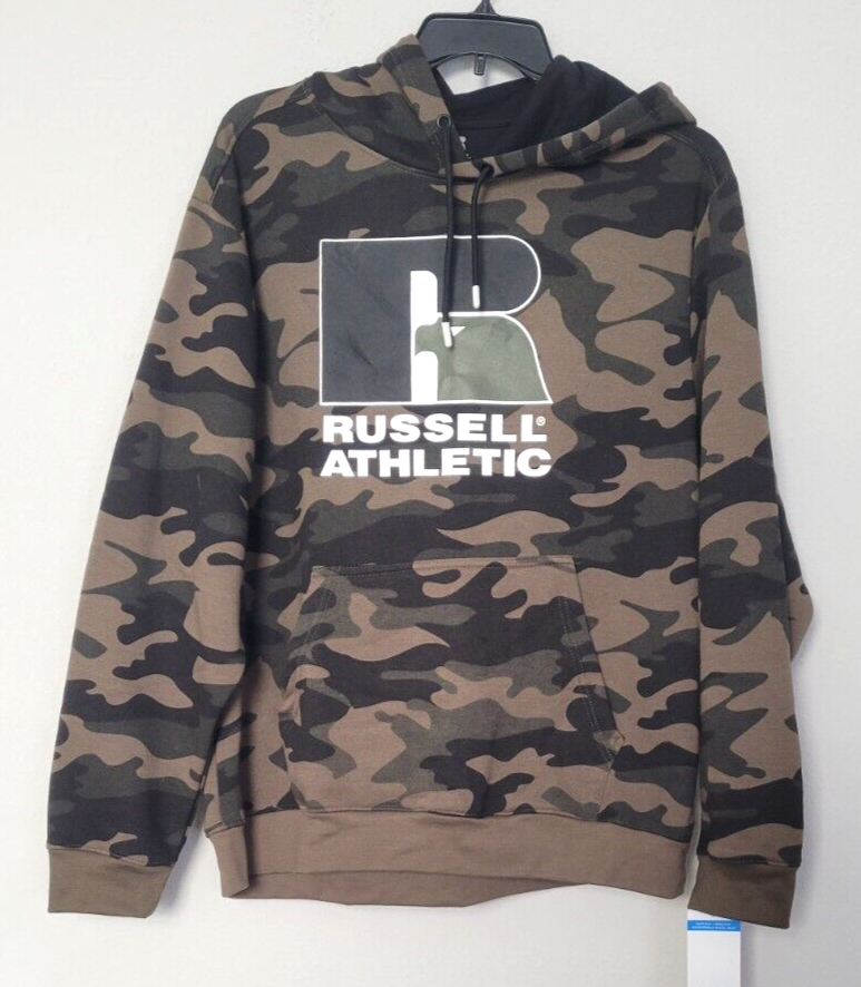 Russell Athletic Men s Club Camo Logo Hoodie Olive Camo Size XL