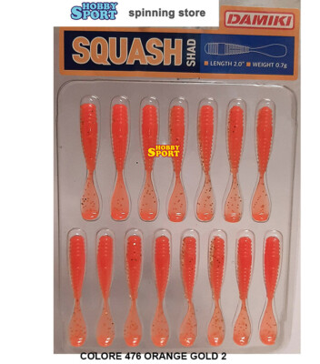 DAMIKI SQUASH SHAD 2" 476 ORANGE TROTA  LAGO FIUME LIGHT ROCK FISHING 15 PZ