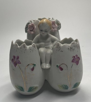 Royal Sealy Porcelain Three Eggs Planter Bud Vases (Code SJN)