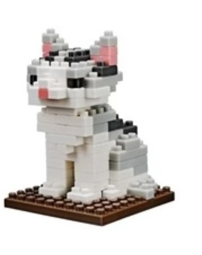 Daiso Japan American Shorthair Cat Grey Petit Block