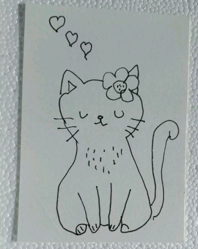 GAT PAINTINGS IMPRESSIONISM KITTEN ORIGINAL COLLECTIBLE WHIMSICAL Animals CAT 