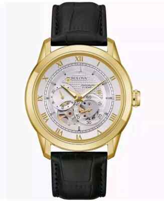 Bulova Men's Classic Sutton 4-Hand Automatic Watch with Gold Stainless Steel, 