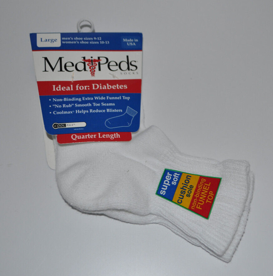 Large Quarter Length White Coolmax Unisex