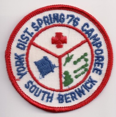 L BSA Patch, Pine Tree Council Maine ME, York District 1976 Camporee, S. Berwick