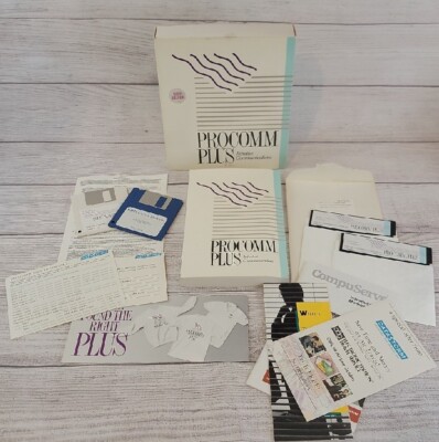 Vintage Procomm Plus Intuitive Communication Software 5.25'' Disks W/Manual 