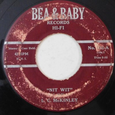 r&b rocker L.C. McKINLEY Nit Wit, Sharpest Man In Town BEA & BABY 45 HEAR
