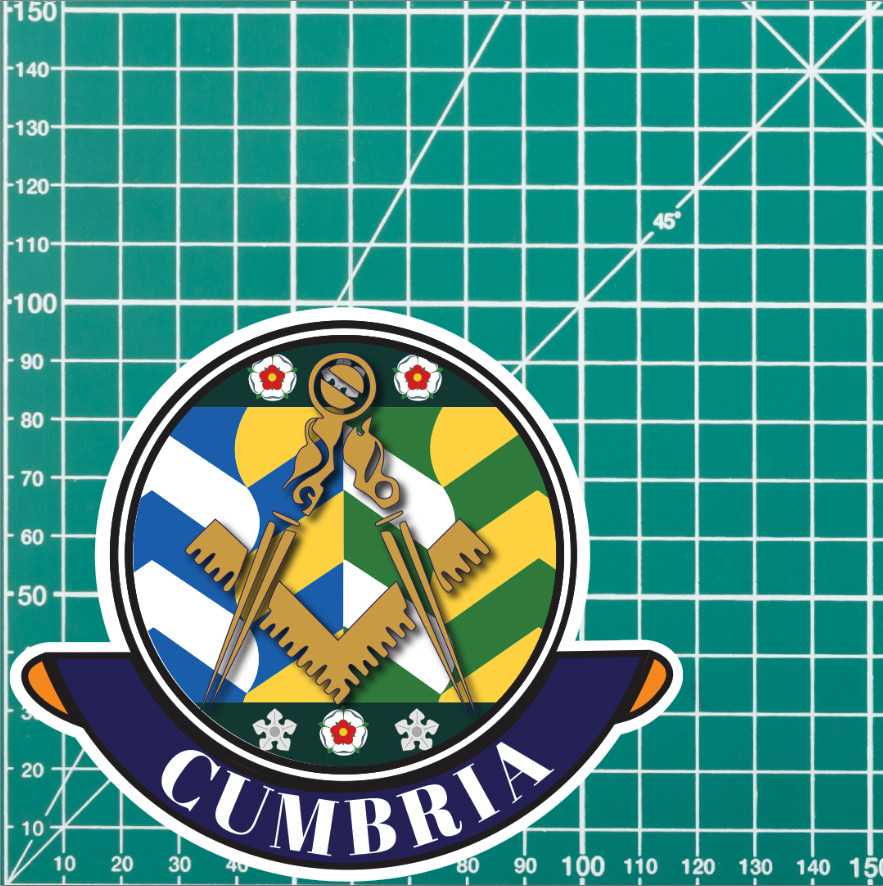 Cumbria Masonic Car Sticker | UV Laminated - Picture 4 of 4