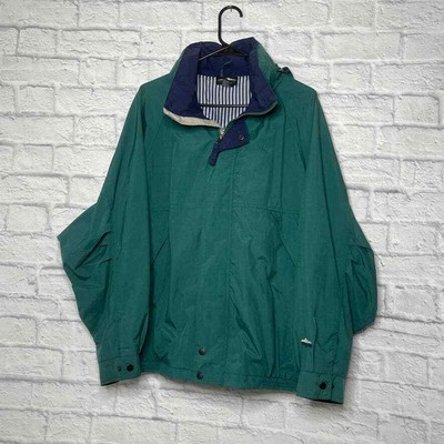White Sierra Adult Jacket L Green Long Sleeve Hooded Full Zip Windbreaker Men's