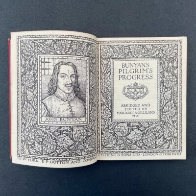 1927 BUNYAN S PILGRIM S PROGRESS Vintage ILLUSTRATED Book Kings Treasuries DENT