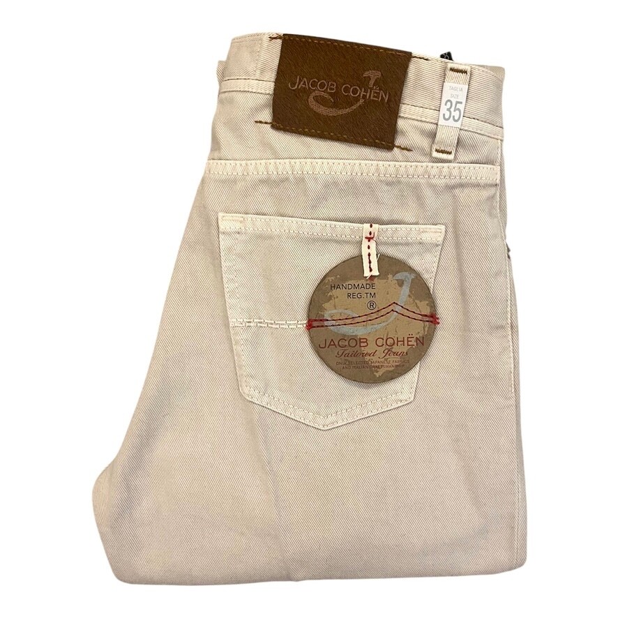 Jacob Cohen J610 Men's 5 Pocket Jeans Pants Cream White Ecru Sand