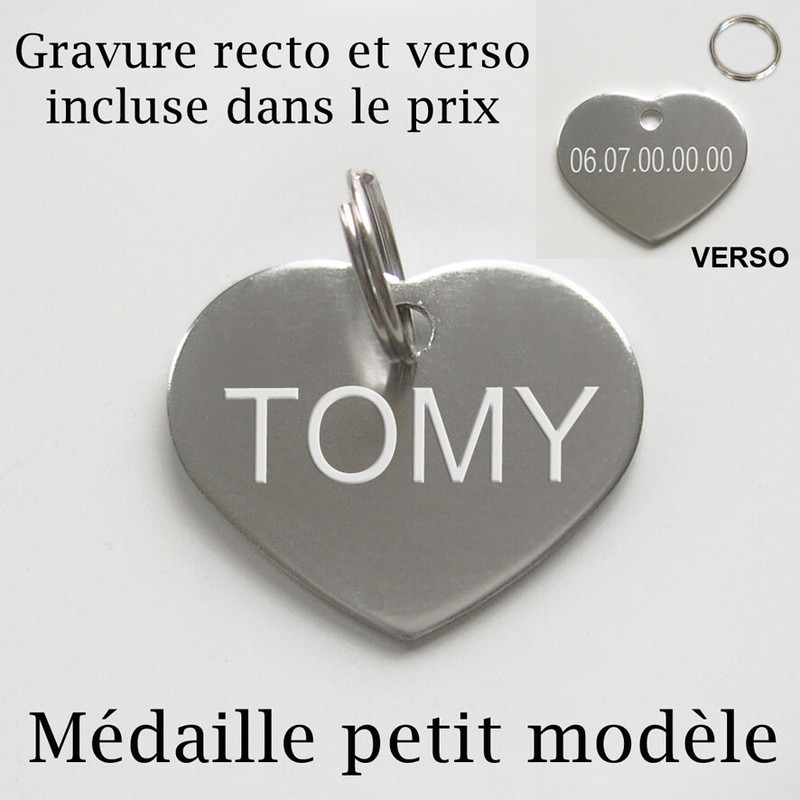 Gravure IdentitÃ© Animal Sur Medaille Coeur Pour Petit Chien Et Chat