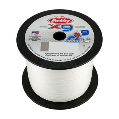 NEW 2018 Berkley X9 2000m Braid Bulk Spool Crystal 10Lb / 4.5kg 0.12mm