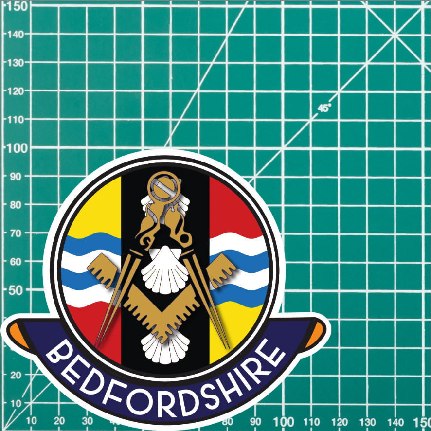 Bedfordshire Masonic Car Sticker | UV Laminated - Picture 4 of 4