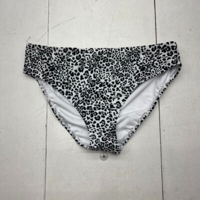 Venus White Cheetah Print Bikini Bottoms Women's Size 12 NEW