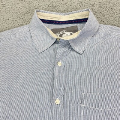FIRST WAVE Shirt Mens Size 20 Medium Blue Button Up Long Sleeve Cotton S24WW915B