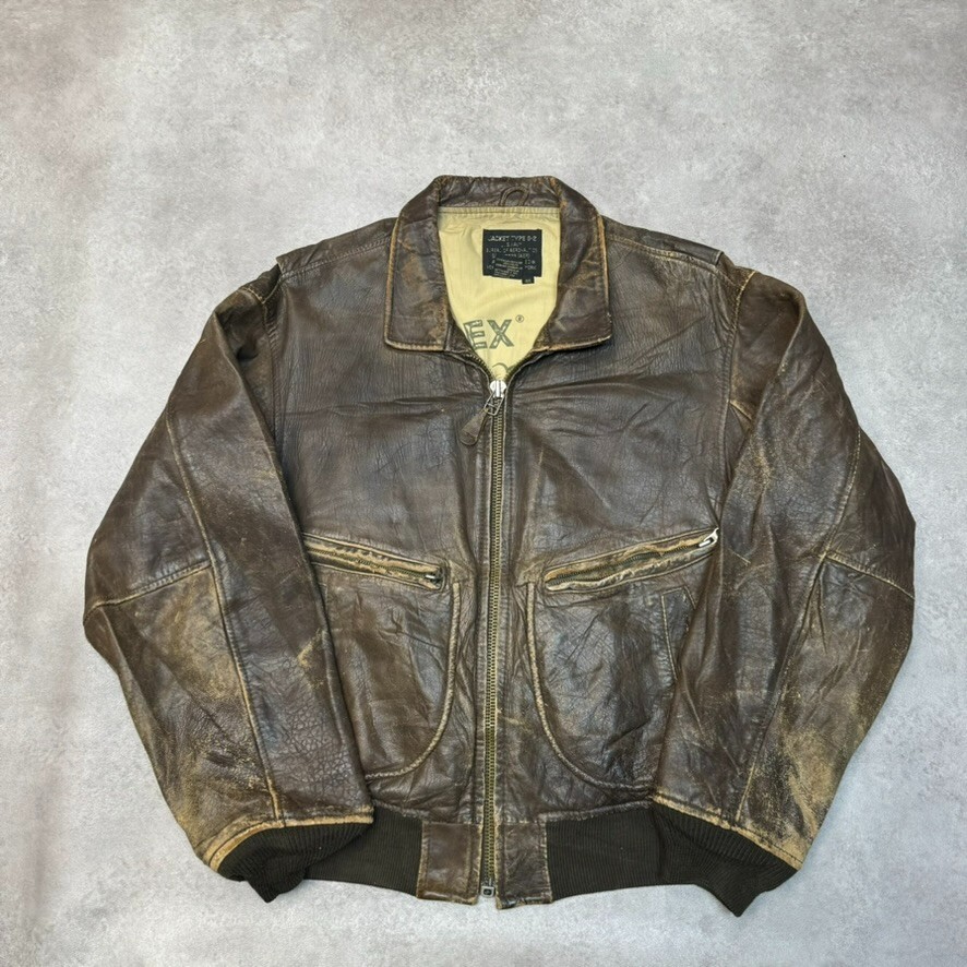80s type A-2 real leather bomber jacket