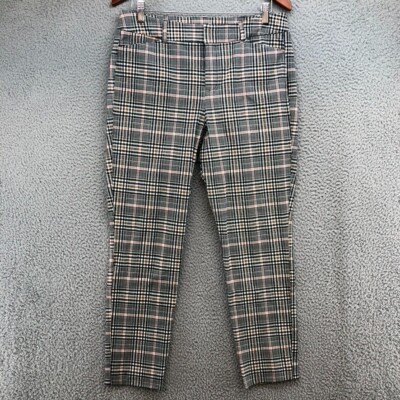 Old Navy Pixie High Rise Dress Pants Secret Slim Pockets Womens 10 Plaid Career 