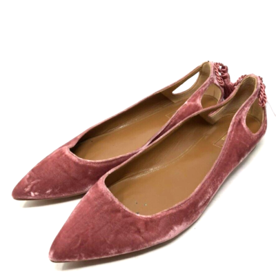 Aquazzura Forever Marilyn Tassle Flats Womens 9 40 Rose Pink