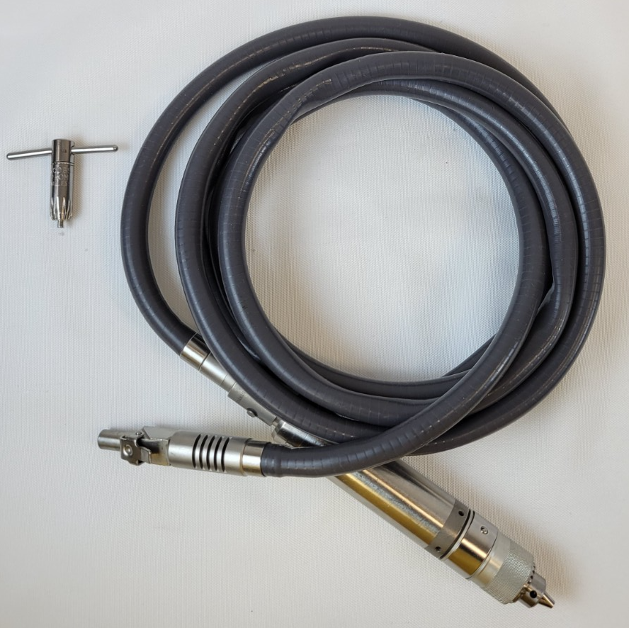 Stryker 277-44 Pneumatic Dermabrader 44 Handpiece with Hose and Jacobs Chuck Key