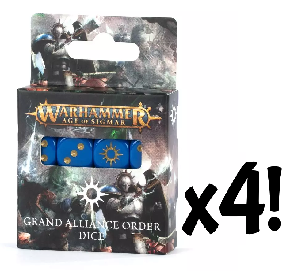 Набор кубиков для Warhammer Age of Sigmar: Grand Alliance Order из 4-х комплектов - 64 НОВЫХ КУБИКА!