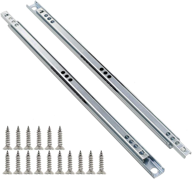 Metal 12 Inch Drawer Slides, Ball Bearing Two Way Slide Track Rail 0.7 Inch Wide