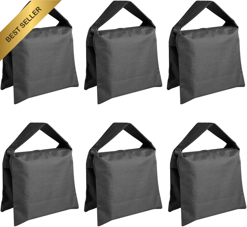 ® 6 Pack Black Sand Bag Photography Studio Video Stage Film Saddlebag for Light