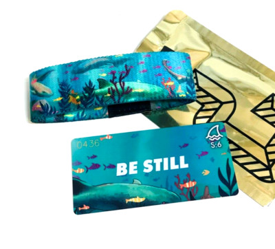 ZOX **BE STILL** Silver Strap medium Mystery NIP Wristband w/Card
