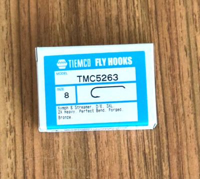 100 Tiemco Fly Tying Hooks, TMC 5263, Size 8