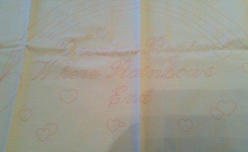 TriChem Liquid Embroidery Pillowcase Set to Paint Dreams Rainbow Heart 7662