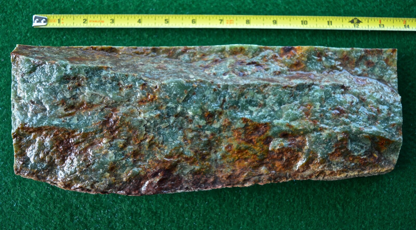 Rough Green Nephrite Cassiar Jade Chromium For Slabbing Lapidary Jewelry (1192)
