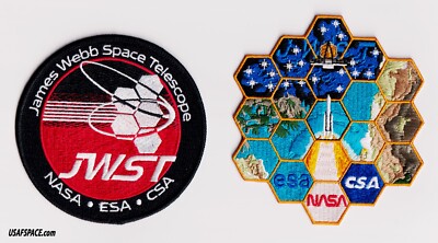 Authentic JAMES WEBB SPACE TELESCOPE-JWST-Ariane 5-NASA ESA Mission PATCH SET