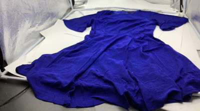 DRESSTELLS Women's Blue Sparkle Cocktail Modest Dress, Prom & Bridesmaid SMALL