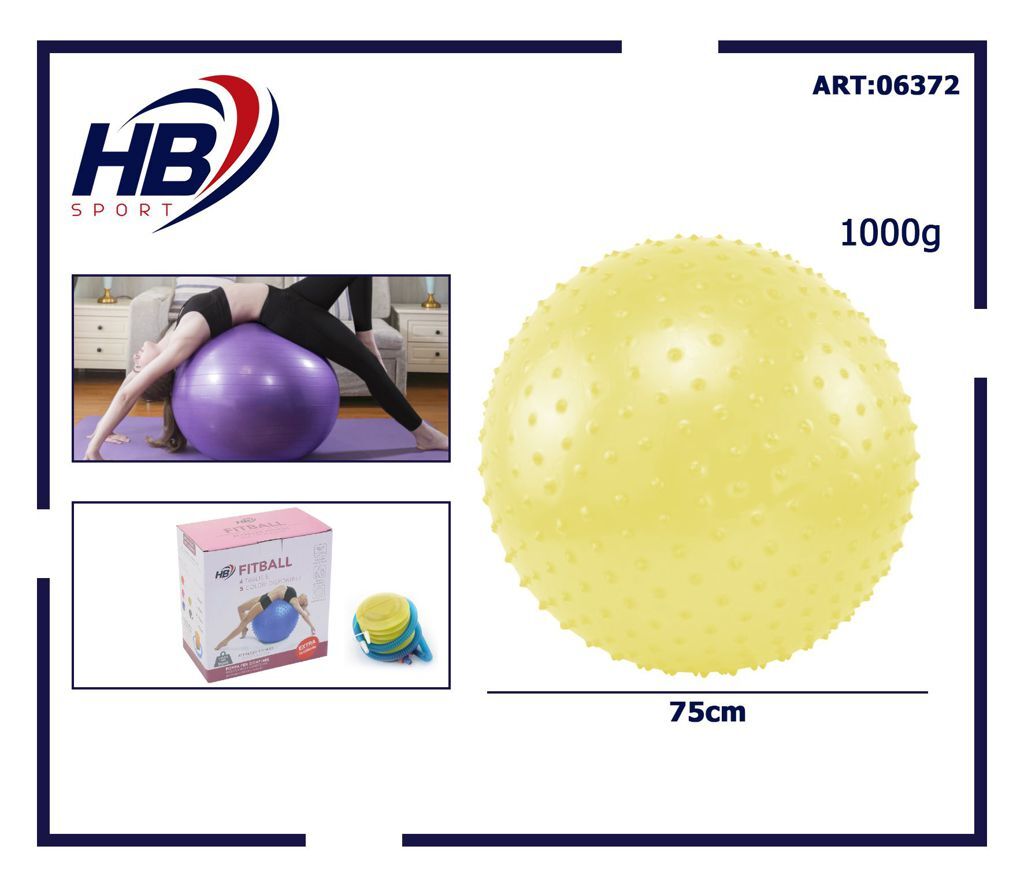 Palla da Ginnastica Massage GymBall Massaggio Yoga Fitness 75cm Gialla dfh